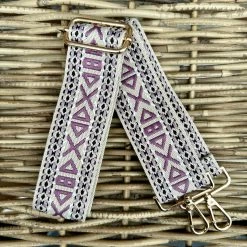 Turquoise Door Tomball Accessories AHDORNED-TRIANGLE BAG STRAP (CREAM/LAVENDER)