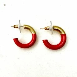 Turquoise Door Tomball MINI LIZ HOOPS-RED