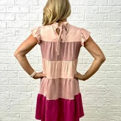 Turquoise Door Tomball ALLISON SUEDE DRESS-PINK/NUDE