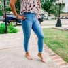 Turquoise Door Tomball HIGH RISE FRAYED HEM SKINNY Bottoms