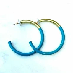 Turquoise Door Tomball LIZ HOOPS-PEACOCK Jewelry