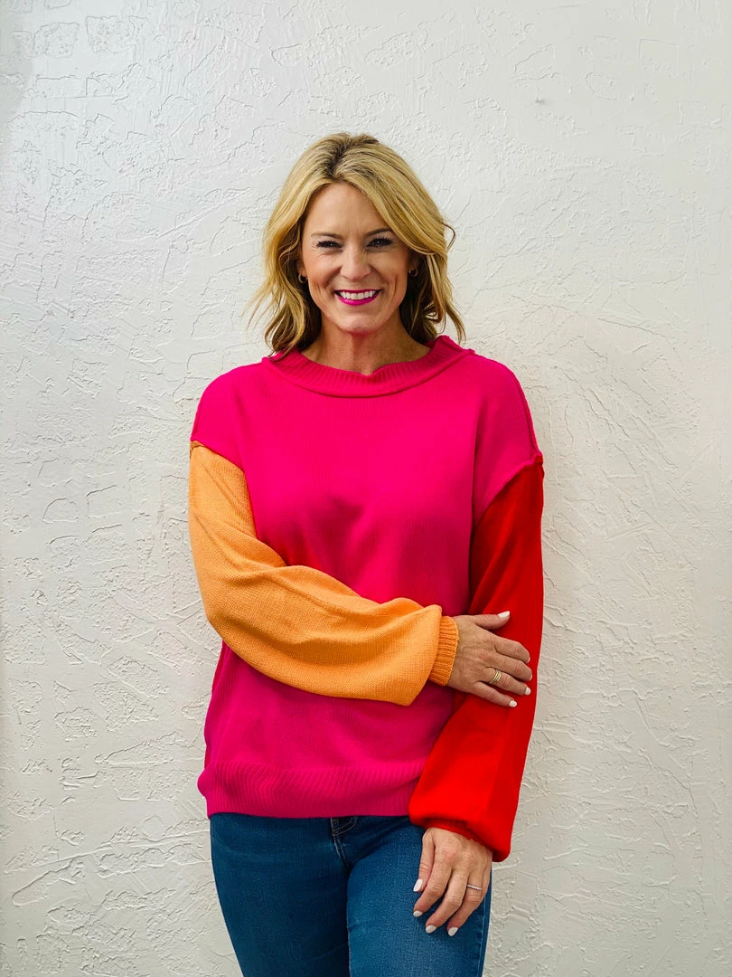 Coupon ๐ Turquoise Door Tomball Tops COLOR BLOCK SWEATER ๐ 3 Turquoise Door Tomball Tops COLOR BLOCK SWEATER