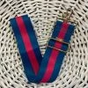 Turquoise Door Tomball ADJUSTABLE BLUE/RASPBERRY STRIPE BAG STRAP