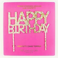 Turquoise Door Tomball Fun Gift Ideas GOLD HAPPY BIRTHDAY CAKE TOPPER
