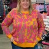 Turquoise Door Tomball ANNIE LEOPARD SWEATER-PLUS Clothing