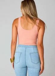 Turquoise Door Tomball BASIC B SCOOP NECK BODYSUIT - BLUSH Tops