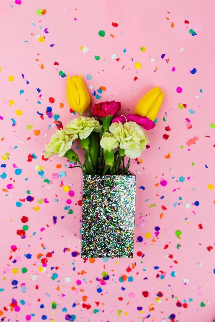 Best Pirce ⭐ Turquoise Door Tomball CONFETTI ACRYLIC PEN CUP Accessories 🎉 4 Turquoise Door Tomball CONFETTI ACRYLIC PEN CUP Accessories