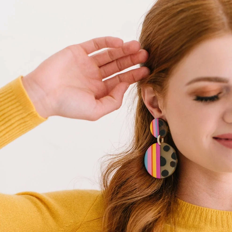 Discount ๐ Turquoise Door Tomball DISCO RAINBOW STRIPE EARRINGS ๐ 4 Turquoise Door Tomball DISCO RAINBOW STRIPE EARRINGS