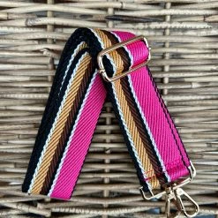 Turquoise Door Tomball Accessories AHDORNED-ADJUSTABLE MULTI STRIPE BAG STRAP (PINK)