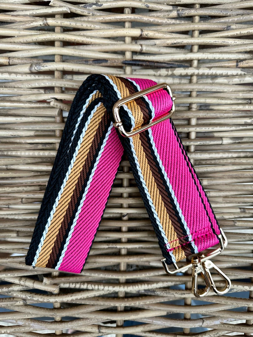 Discount ✨ Turquoise Door Tomball Accessories AHDORNED-ADJUSTABLE MULTI STRIPE BAG STRAP (PINK) ✔️ 3 Turquoise Door Tomball Accessories AHDORNED-ADJUSTABLE MULTI STRIPE BAG STRAP (PINK)