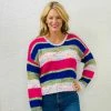 Turquoise Door Tomball EVA STRIPED SWEATER