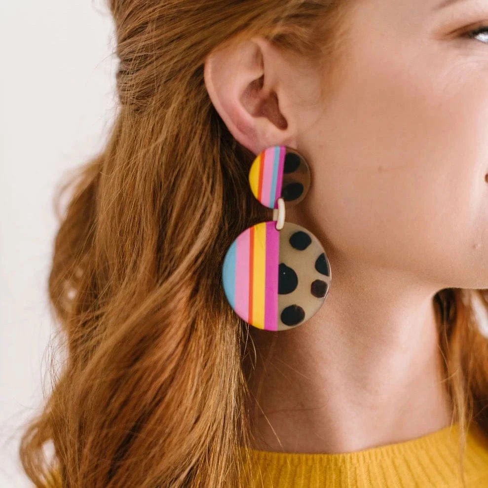 Discount ๐ Turquoise Door Tomball DISCO RAINBOW STRIPE EARRINGS ๐ 5 Turquoise Door Tomball DISCO RAINBOW STRIPE EARRINGS