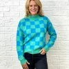 Turquoise Door Tomball Tops ANDY CHECK SWEATER