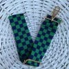 Turquoise Door Tomball Accessories AHDORNED-TILE PATTERN BAG STRAP-NAVY/GREEN
