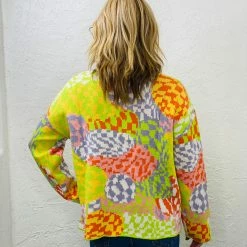 Hot Sale ๐ Turquoise Door Tomball MIXED CHECKER SWEATER โญ 7 Turquoise Door Tomball MIXED CHECKER SWEATER