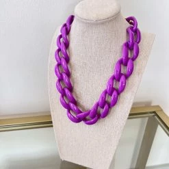 Turquoise Door Tomball PURPLE ACRYLIC CHAIN LINK NECKLACES