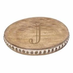 Turquoise Door Tomball Home BEADED ROUND BOARD-"J"