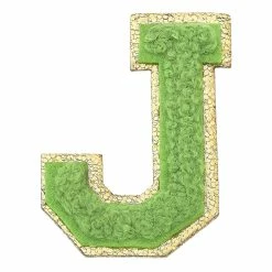 Turquoise Door Tomball J CHENILLE GLITTER LETTER PATCH Accessories