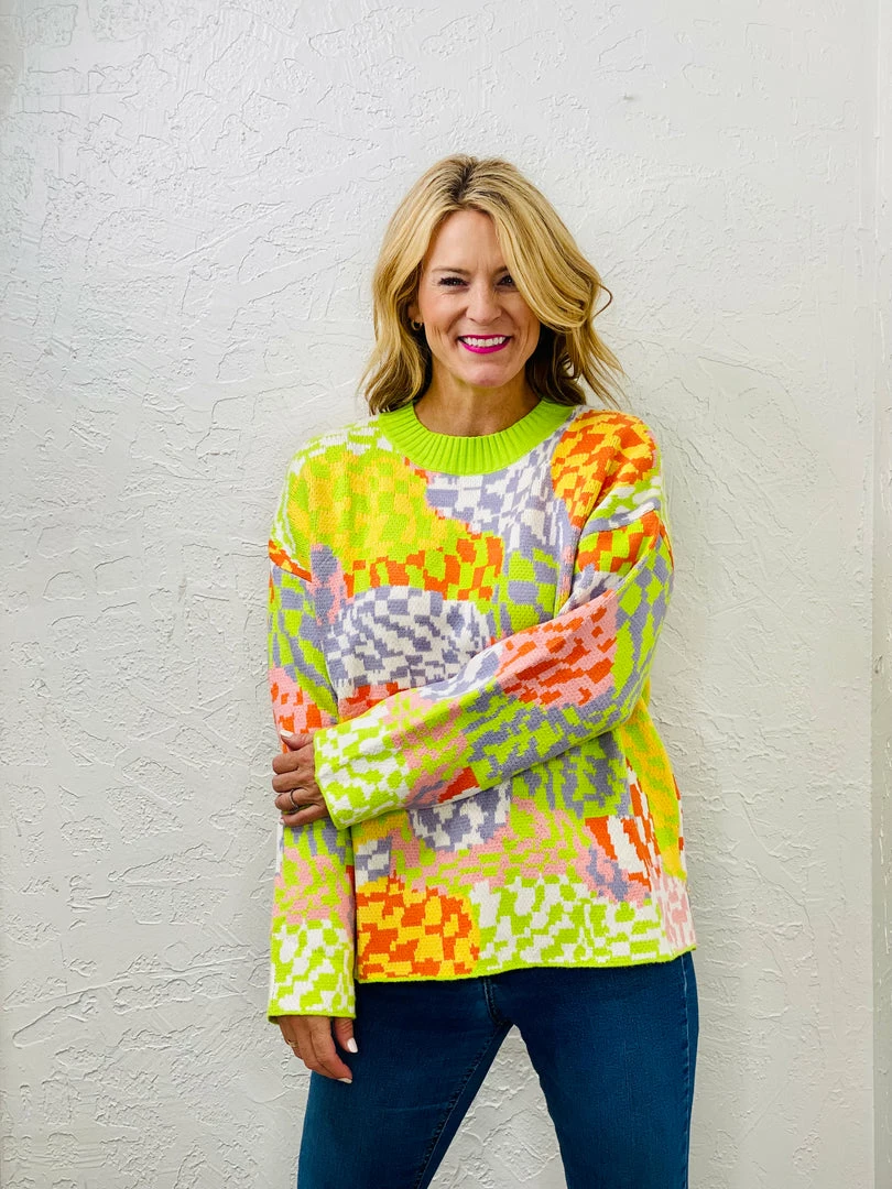 Hot Sale ๐ Turquoise Door Tomball MIXED CHECKER SWEATER โญ 3 Turquoise Door Tomball MIXED CHECKER SWEATER