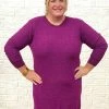 Turquoise Door Tomball What's New LIZZY SWEATER DRESS-PLUM