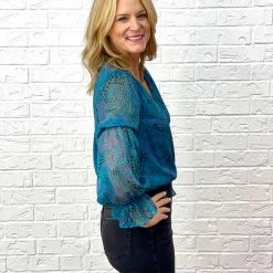 Flash Sale ⭐ Turquoise Door Tomball Tops CARISSA TEAL BODYSUIT ✨ 7 Turquoise Door Tomball Tops CARISSA TEAL BODYSUIT