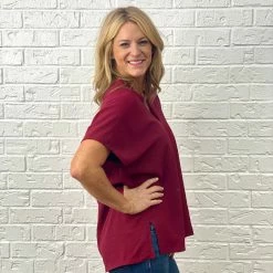 Hot Sale โจ Turquoise Door Tomball ANNABELLE TOP-BURGUNDY What's New ๐คฉ 7 Turquoise Door Tomball ANNABELLE TOP-BURGUNDY What's New