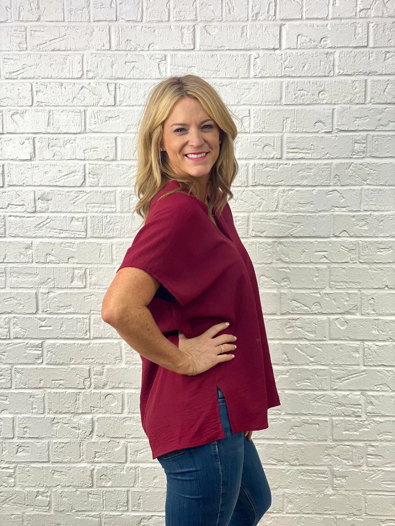 Hot Sale โจ Turquoise Door Tomball ANNABELLE TOP-BURGUNDY What's New ๐คฉ 5 Turquoise Door Tomball ANNABELLE TOP-BURGUNDY What's New