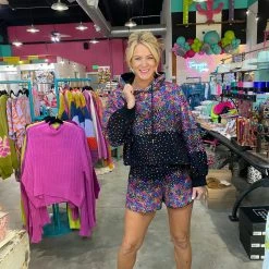 Turquoise Door Tomball What's New BLACK & RAINBOW SEQUIN SCATTERED SWEATSHIRT