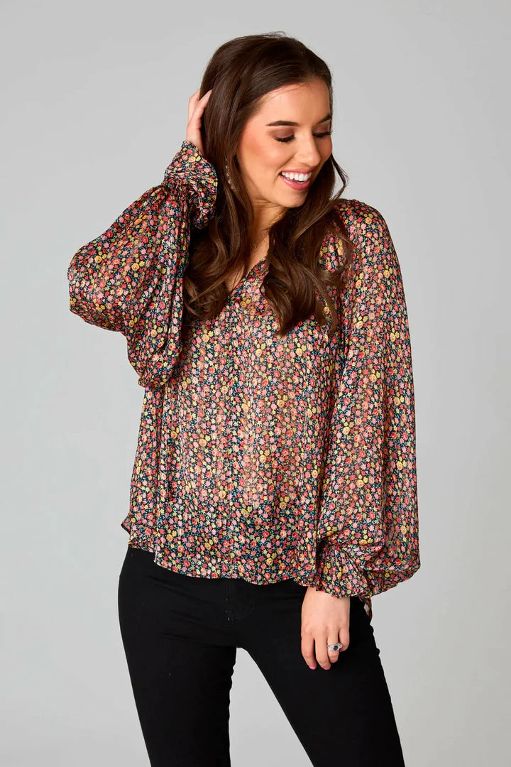 Budget π Turquoise Door Tomball What's New MANDY LONG SLEEVE BLOUSE - COLOR BURST π 6 Turquoise Door Tomball What's New MANDY LONG SLEEVE BLOUSE - COLOR BURST