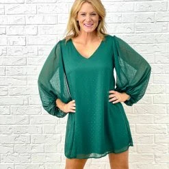Turquoise Door Tomball EMERALD GLITZY DRESS