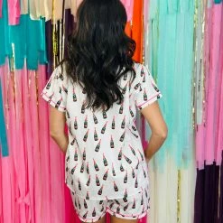 Turquoise Door Tomball CHAMPAGNE SHORT PJ SET