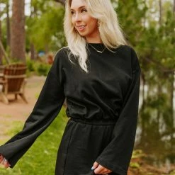 Turquoise Door Tomball WILLA BLACK SWEATSHIRT DRESS Dresses