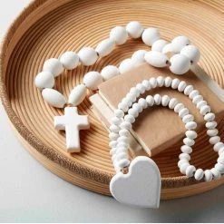 Turquoise Door Tomball HEART DECORATIVE WHITE BEADS Fun Gift Ideas