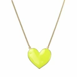 Turquoise Door Tomball Jewelry FALLIN ENAMEL HEART NECKLACE-YELLOW
