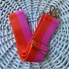 Turquoise Door Tomball AHDORNED-TWO COLOR STRIPE BAG STRAPS-PINK/ORANGE