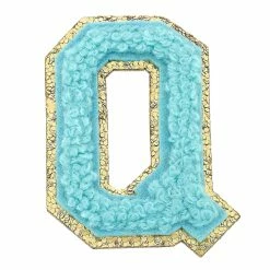 Turquoise Door Tomball Q CHENILLE GLITTER LETTER PATCH Accessories
