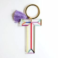 Turquoise Door Tomball INITIAL KEYCHAIN-T