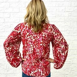 Flash Sale ๐ Turquoise Door Tomball KIMBERLY LEOPARD TOP-RED ๐ 7 Turquoise Door Tomball KIMBERLY LEOPARD TOP-RED