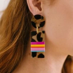 Turquoise Door Tomball DISCO RAINBOW CABANA EARRINGS