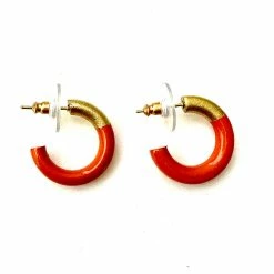 Turquoise Door Tomball MINI LIZ HOOPS-ORANGE Jewelry