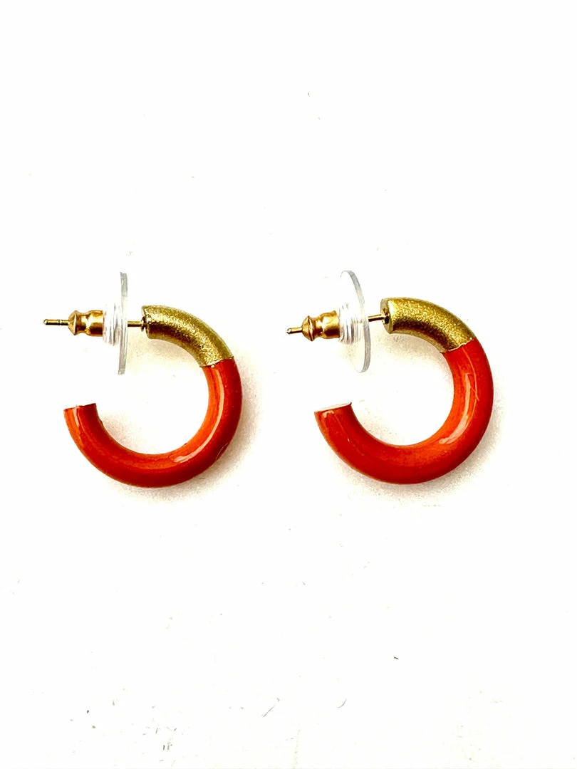 Budget ๐ Turquoise Door Tomball MINI LIZ HOOPS-ORANGE Jewelry ๐ 3 Turquoise Door Tomball MINI LIZ HOOPS-ORANGE Jewelry