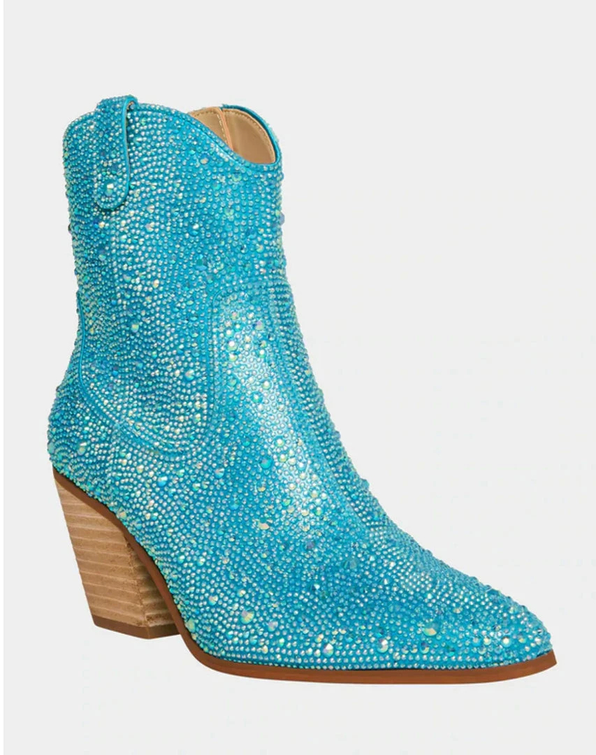 Cheap ✨ Turquoise Door Tomball DIVA RHINESTONE BOOTIE-TURQUOISE Best Sellers ⌛ 5 Turquoise Door Tomball DIVA RHINESTONE BOOTIE-TURQUOISE Best Sellers