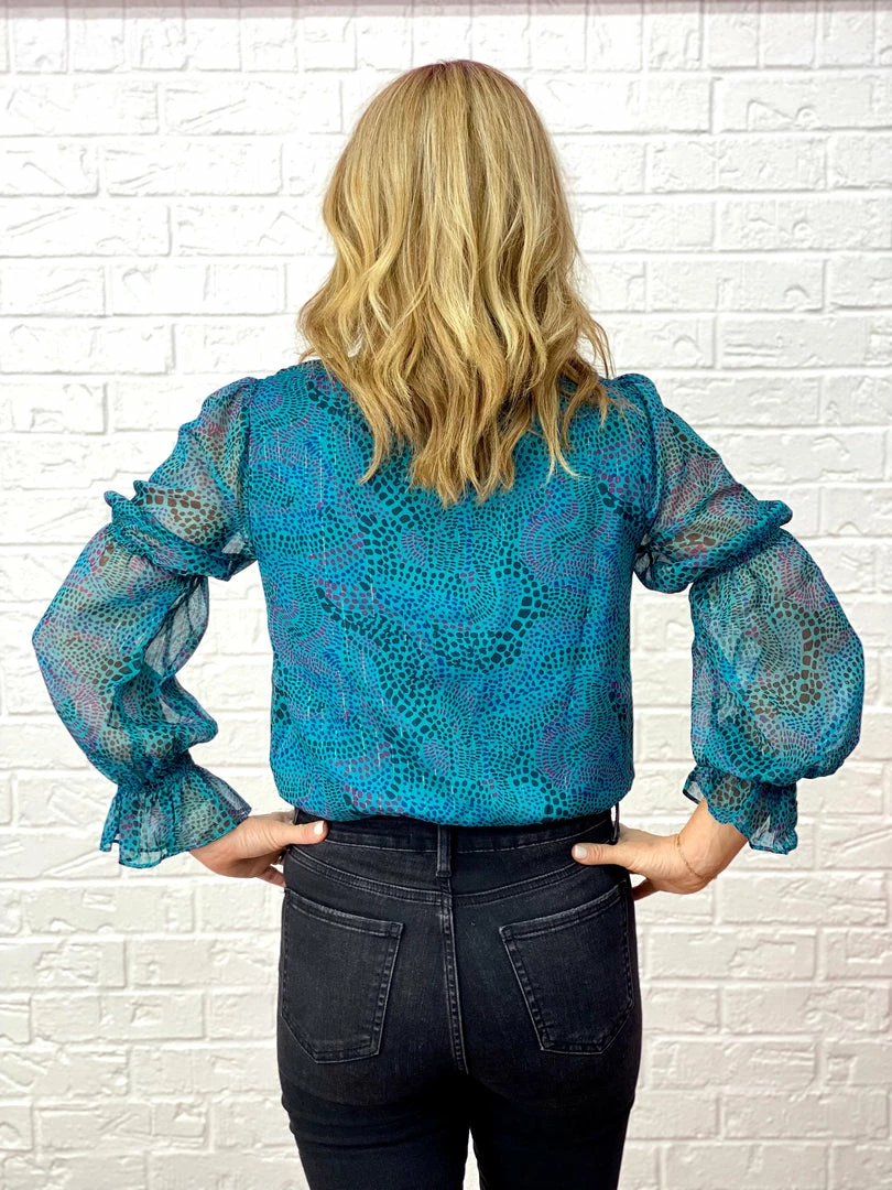 Flash Sale ⭐ Turquoise Door Tomball Tops CARISSA TEAL BODYSUIT ✨ 4 Turquoise Door Tomball Tops CARISSA TEAL BODYSUIT