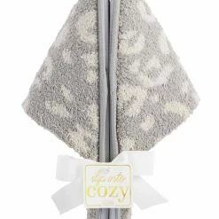 Turquoise Door Tomball LEOPARD CHENILLE SLIPPER-GREY