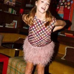 Turquoise Door Tomball LIGHT PINK DIAMOND FEATHER DRESS What's New