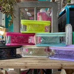 Turquoise Door Tomball RECTANGULAR CLEAR MAKE UP BAG-LIME Accessories