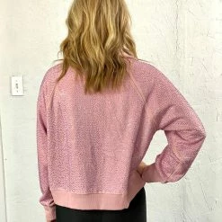Flash Sale ⭐ Turquoise Door Tomball LIGHT PINK RHINESTONE 1/2 ZIP SWEATSHIRT Tops ⌛ 8 Turquoise Door Tomball LIGHT PINK RHINESTONE 1/2 ZIP SWEATSHIRT Tops