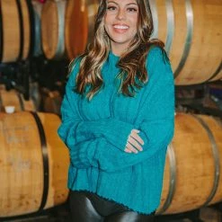 Turquoise Door Tomball What's New HADLEY TEAL SWEATER