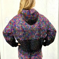 Turquoise Door Tomball BLACK & RAINBOW SEQUIN SCATTERED SHORT Bottoms