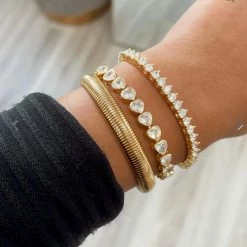 Turquoise Door Tomball Jewelry BAZEL HEART TENNIS BRACELET